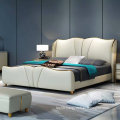 Deluxe bedroom furniture modern upholstered Leather Bed